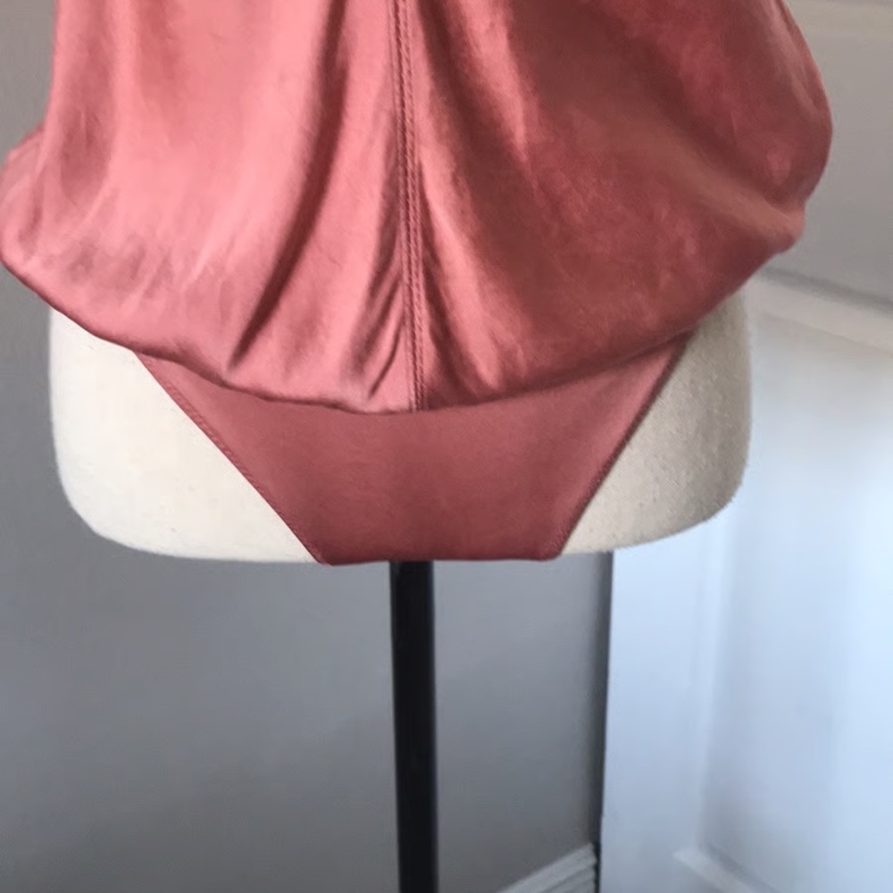 T. Alexander Wang Rose Pink Draped Silk-Satin Bodysuit - Picture 3 of 14